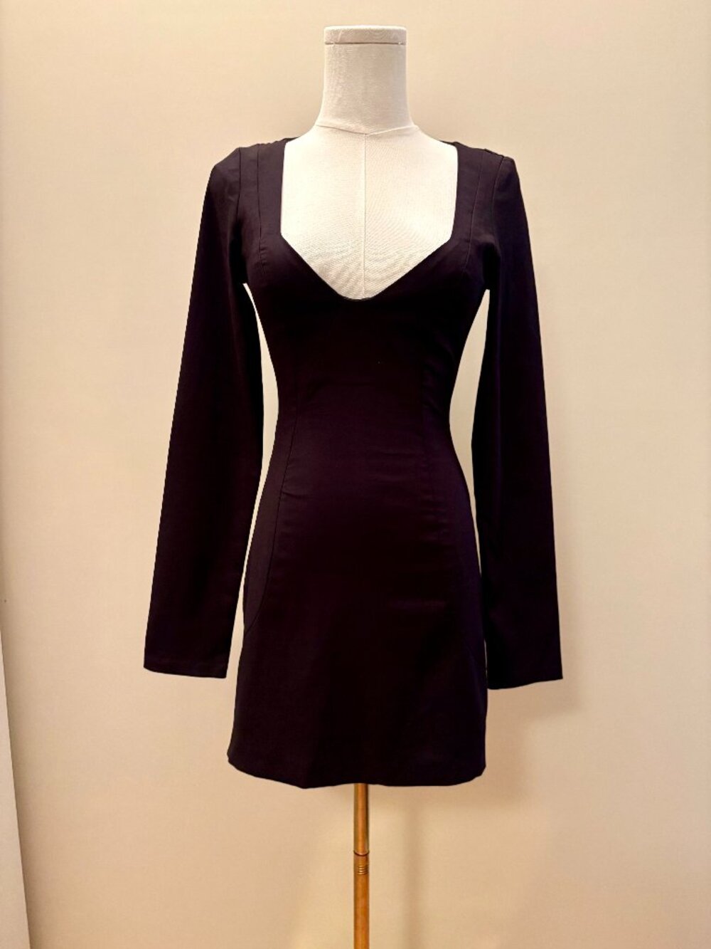 Zara Black Long Sleeve Bodycon Mini Dress